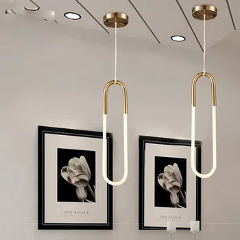 

Ins Hot Nordic Minimalist Geometric Glass Hanging Lamp Post-modern Art Decor Hang lamp for BAR Parlor Loft Oval pendant light