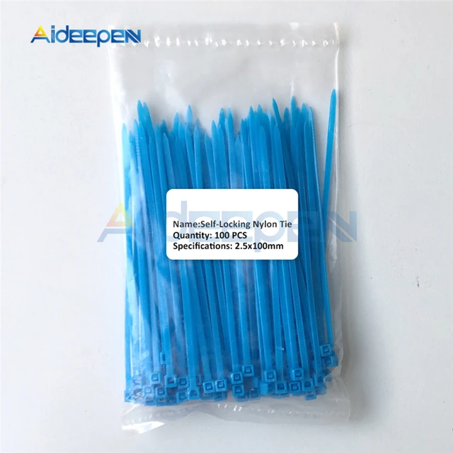 100Pcs/lot 2.5*100mm 12 Color Plastic Non-slip Wire Zip Ties Set 100mm Self-locking Nylon Durable Cable Ties 5