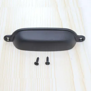 

Vintage style Black Drawer Dresser Knob Handle Hardware Shell Cup Classic Cabinet Knob Pull Kitchen Cupboard half round pull