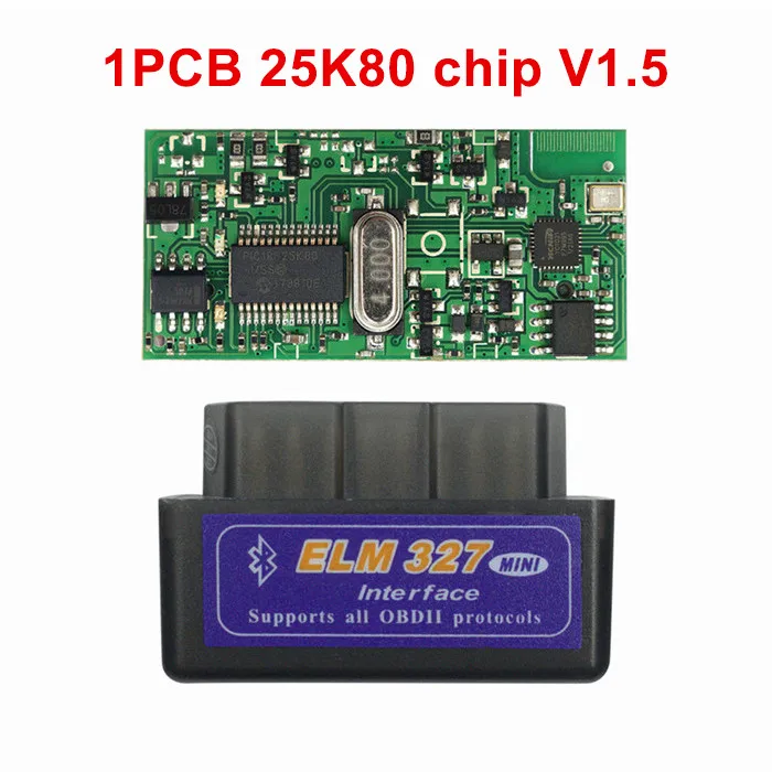 V1.5 Black Супер Мини ELM327 Bluetooth V2.1/V1.5 OBD2 автомобильный диагностический инструмент ELM 327 Bluetooth 4,0 для Android/Symbian OBDII протокол - Цвет: V1.5 Black