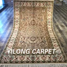 Yilong 5'x8 персидские Ковры цветок Дизайн шелк шерсть Ковры(wy2031s5x8