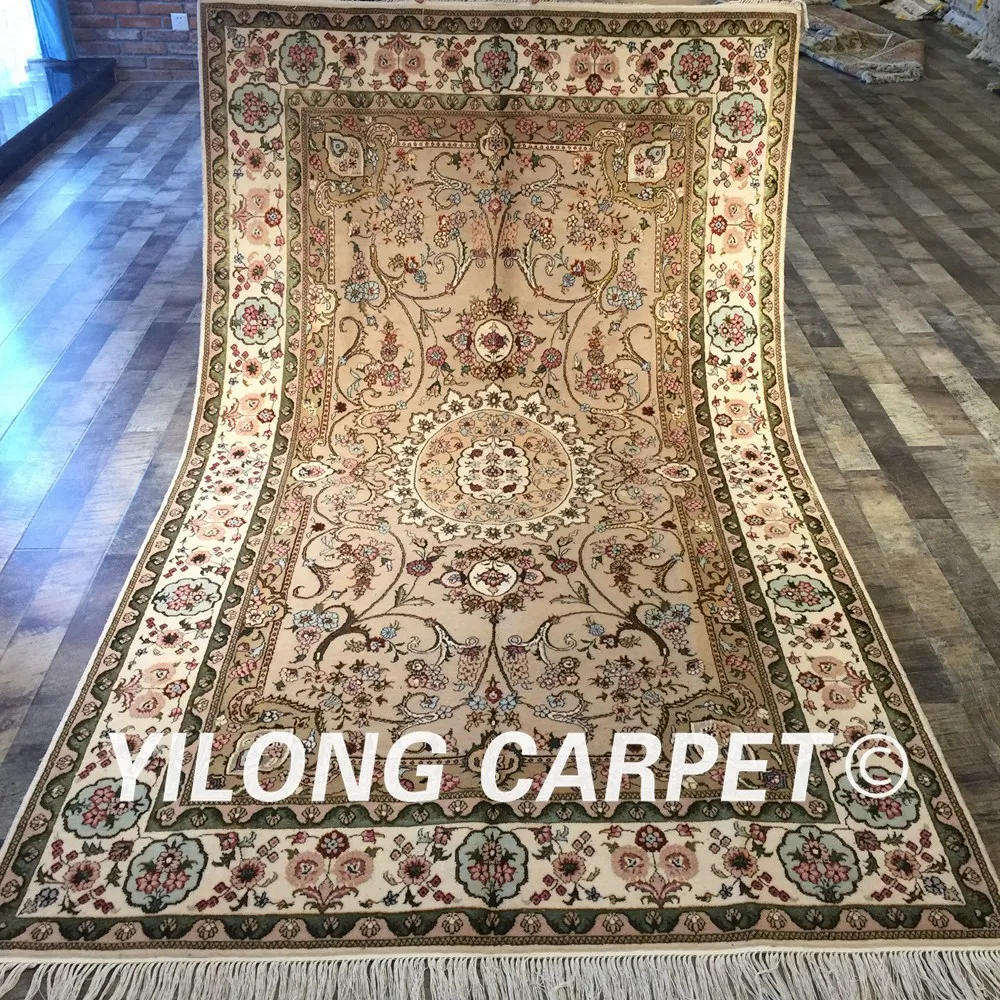 Yilong 5'x8 персидские Ковры цветок Дизайн шелк шерсть (wy2031s5x8)|rug design|rugged ruggedhand knotted rug