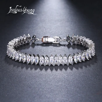 

Fashion Luxury Multicolor Zircon Trendy Bracelets Bangles White Gold Color Zirconia Indian Charm Bracelet For Women Accessories
