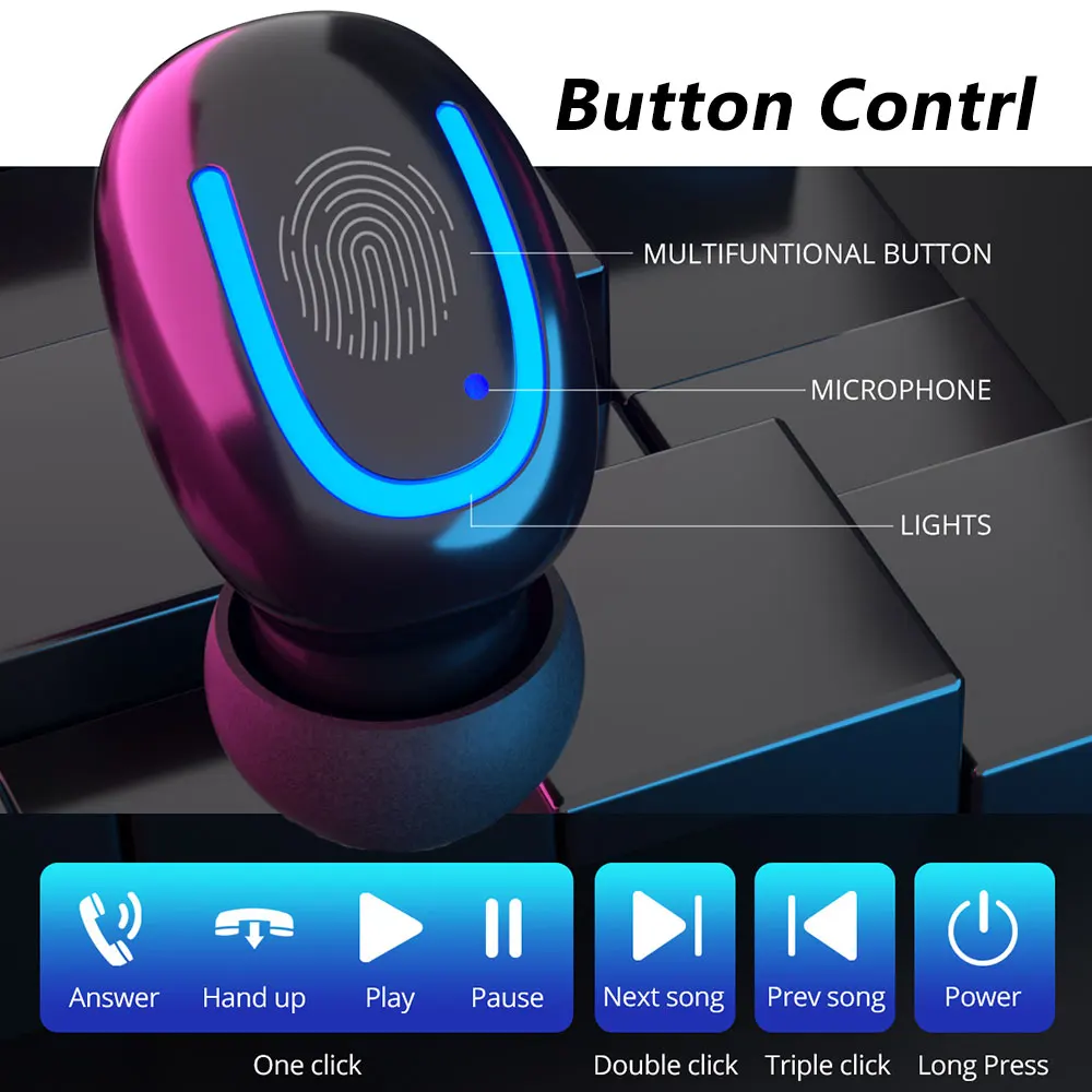 Беспроводные наушники вкладыши FONKEN TWS Bluetooth 5 0 гарнитура мини для телефона со