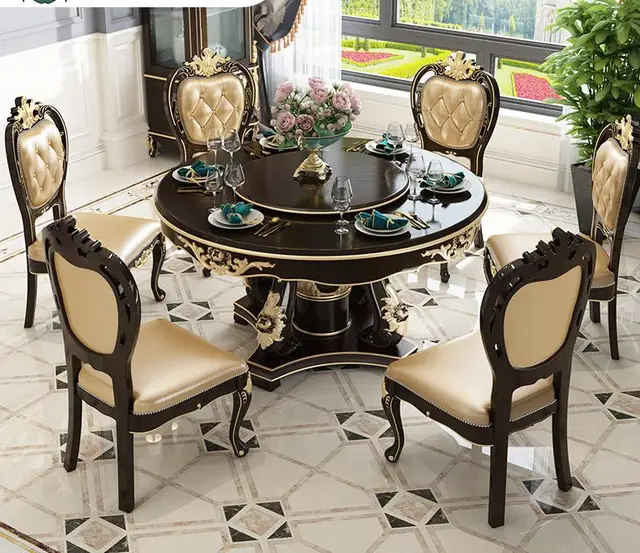 Modern luxury European style quality Furniture Dining Room Table Chair