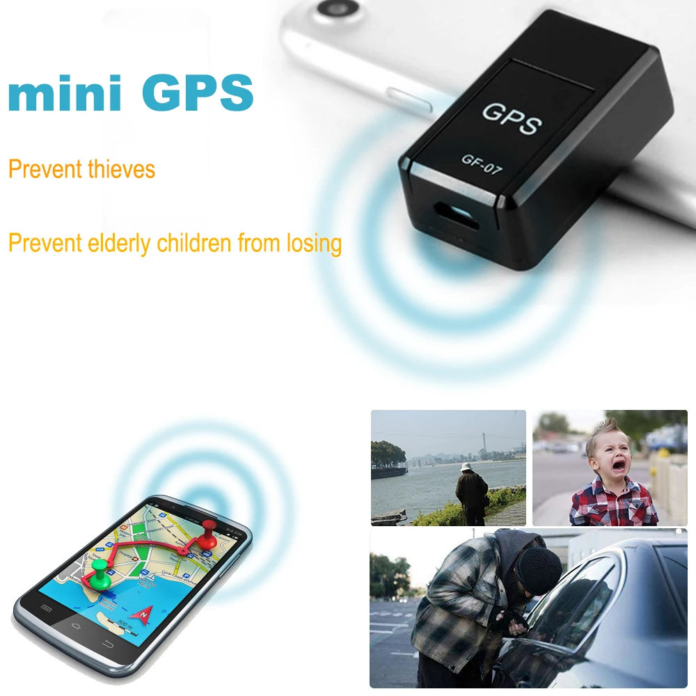 GSM جي بي آر إس سيارة ميني GPS محدد تعقب متعقب السيارات لمكافحة خسر تسجيل جهاز تعقب التحكم الصوتي يمكن سجل SMS إنذار GF07