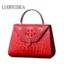 Женские сумки из натуральной кожи, новая сумка с текстурой под кожу крокодила, Брендовая женская сумка