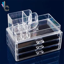 3 Drawers Transparent Acrylic Makeup Organizer Lipstick Nail Polish Cosmetic Storage Box Display Box Christmas Gift