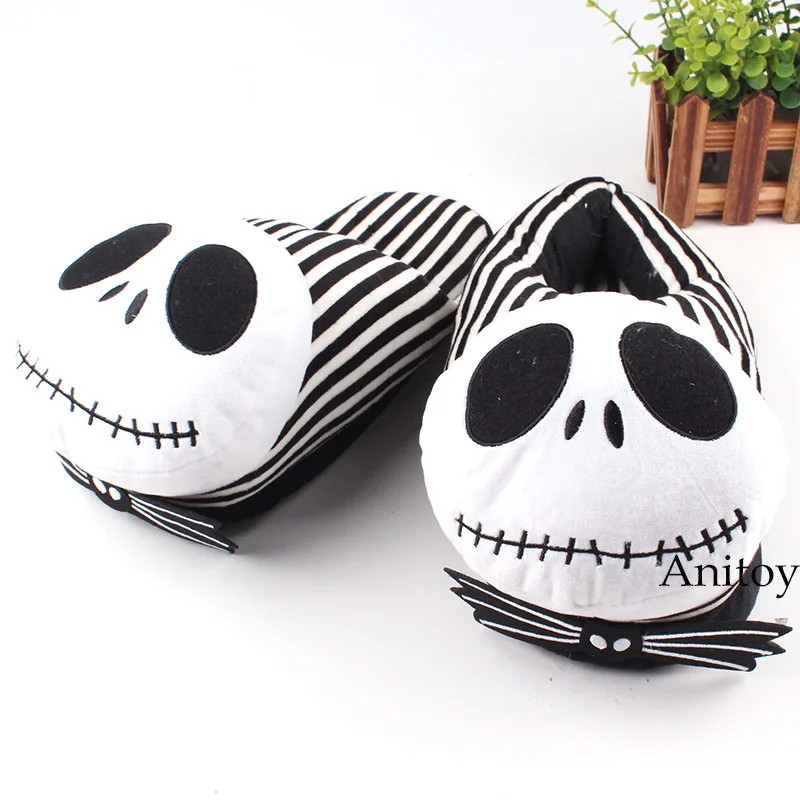 

The Nightmare Before Christmas Jack Skellington Plush Shoes Home House Winter Stuffed Slippers for Children Women Men 28cm