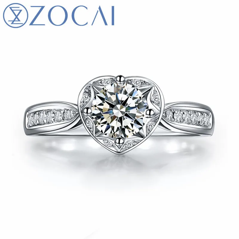 

ZOCAI REAL 18K WHITE GOLD GENUINE 0.28 CT CERTIFIED DIAMOND F-G/SI DIAMOND ENGAGEMENT RAMANTIC HEART SHAPE RING W05264