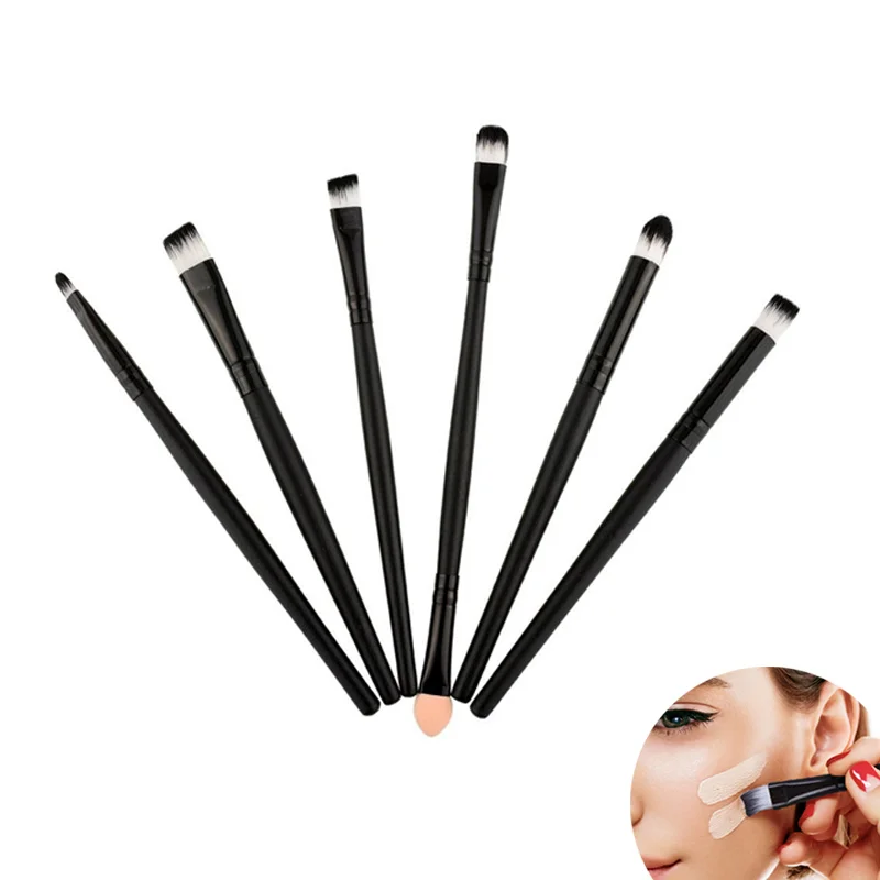 Makeup Brushes 6 PCS Eyeshadow Brush Blending Eyebrow Make Up Hair Synthetic Bristles Beauty Cosmetics Kits | Красота и здоровье