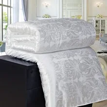 Silk Comforter Blanket Bedding Quilt Duvet King Queen Twin Natural/mulberry Luxury Jacquard