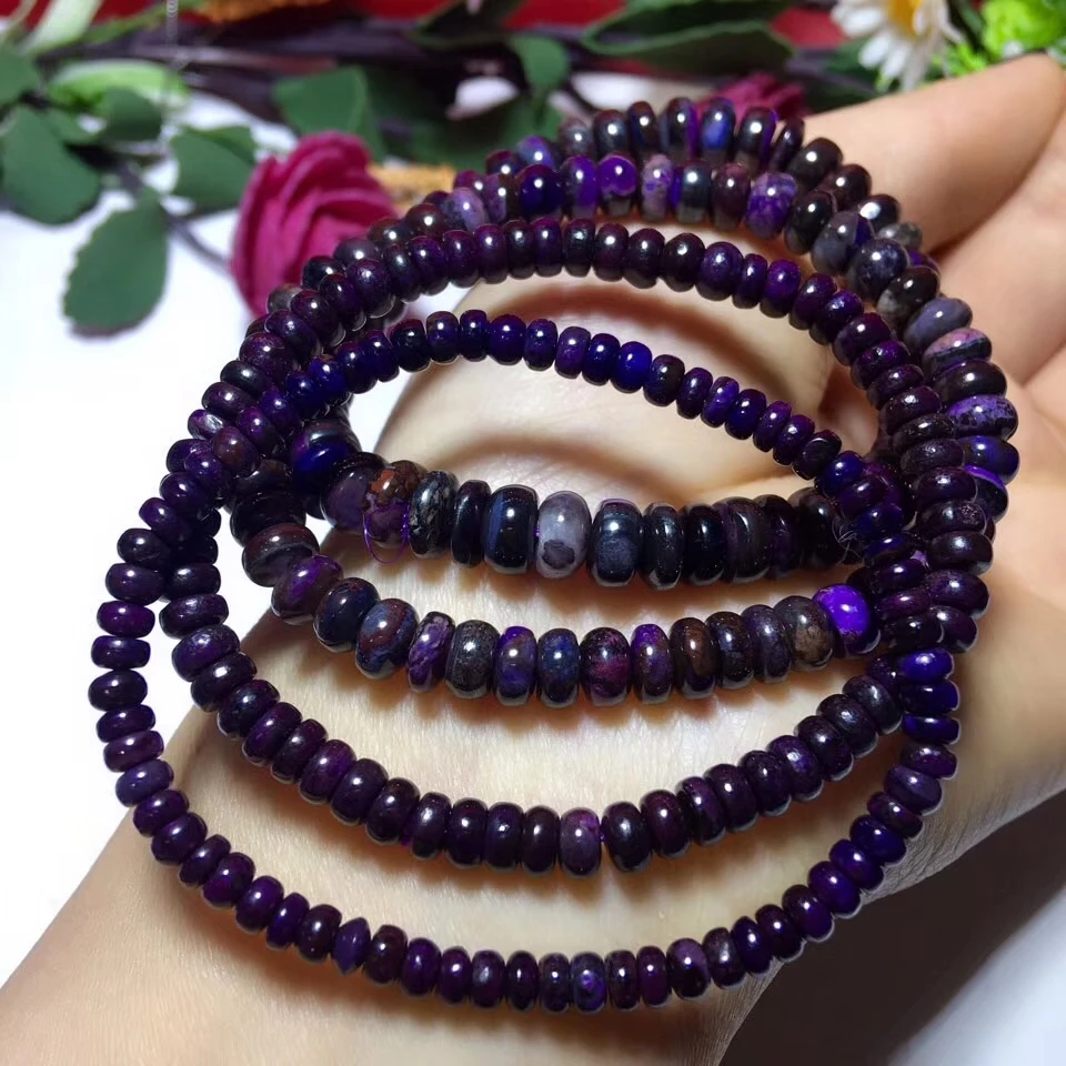 

Natural Purple Blue Sugilite Gemstone 6mm 7mm 8mm Abacus Beads Stretch Bracelet South Africa Woman Man Gemstone AAAAA