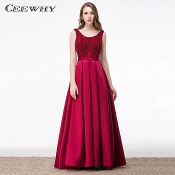 

CEEWHY Double Shoulder Sexy V-Neck Beading Evening Dresses Long 2018 Prom Formal Dress Backless Evening Gown Robe De Soiree