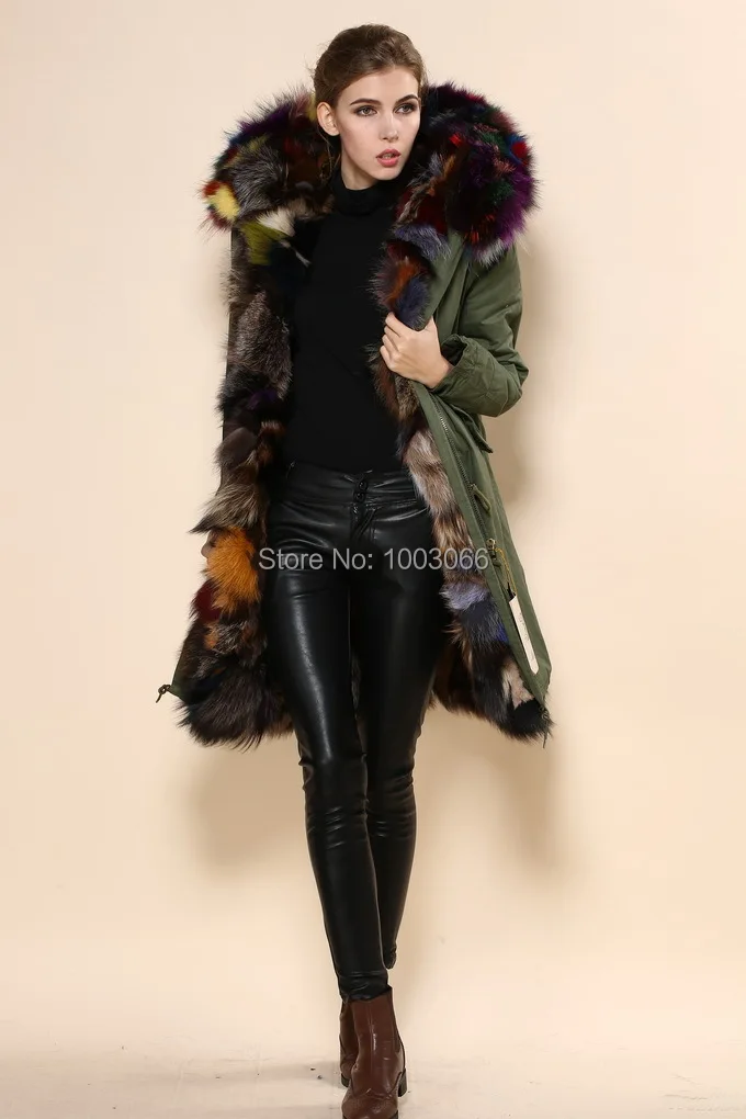 2015 Зимняя Новая продукция армейская парка с натуральным мехом|fur coat|winter fur coatnew winter
