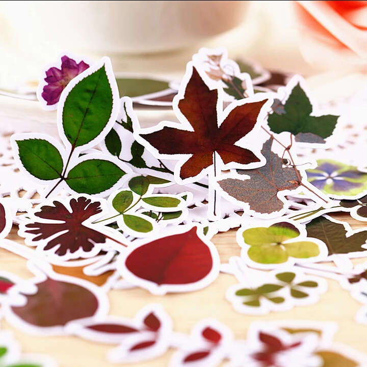 32pcs Creative cute self made leaf stickers / scrapbooking stickers