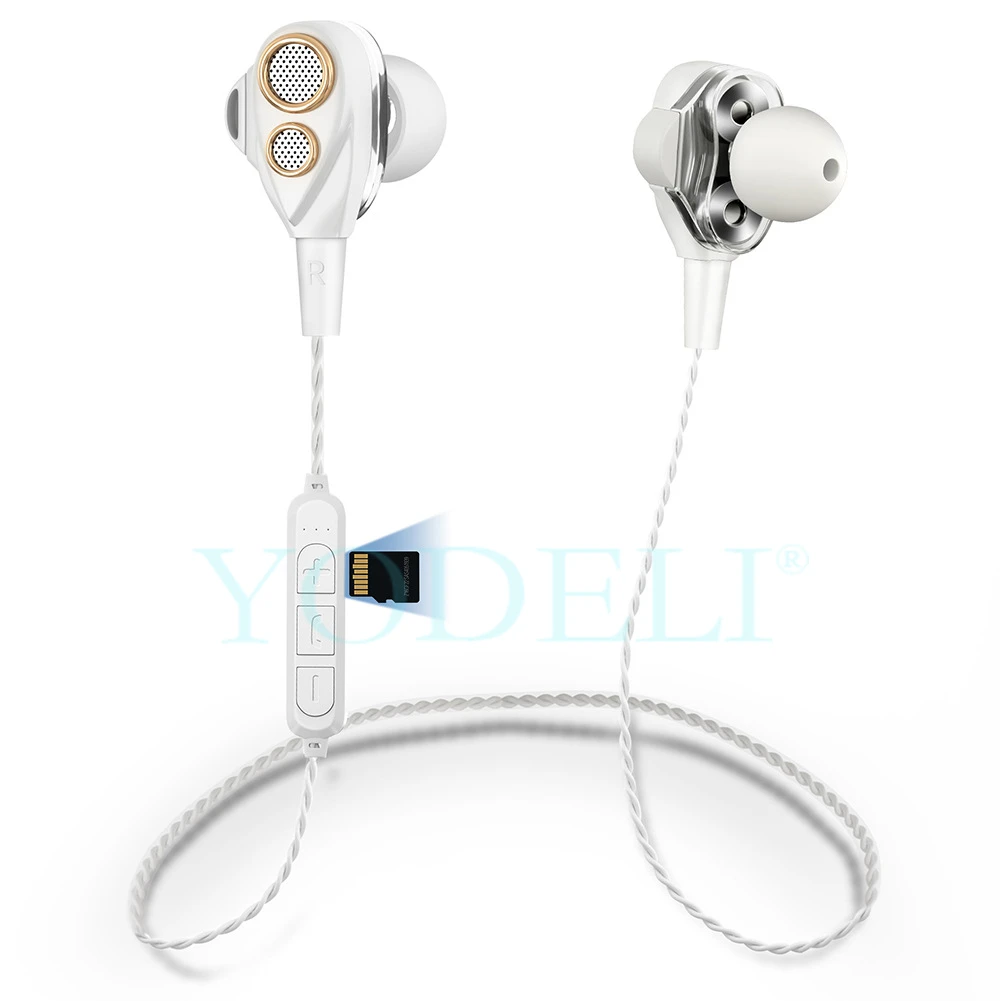 Bluetooth Earphone Stereo Wireless Headphones Double Unit Driver Speaker Support TFSD Card Earbuds Headset with Mic for Phone (11)