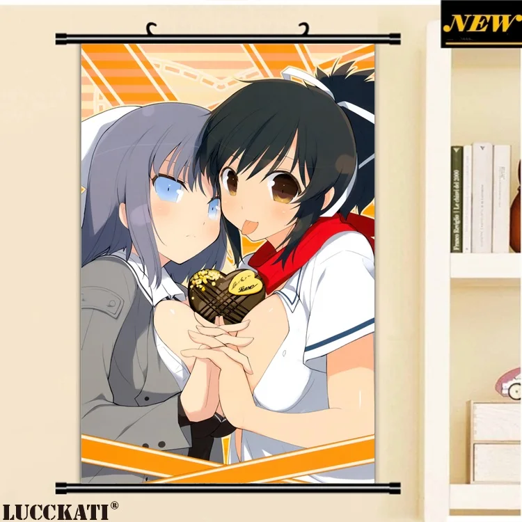 5yande.re 362364 asuka_(senran_kagura) no_bra open_shirt seifuku senran_kagura symmetrical_docking valentine yaegashi_nan yumi_(senran_kagura)_