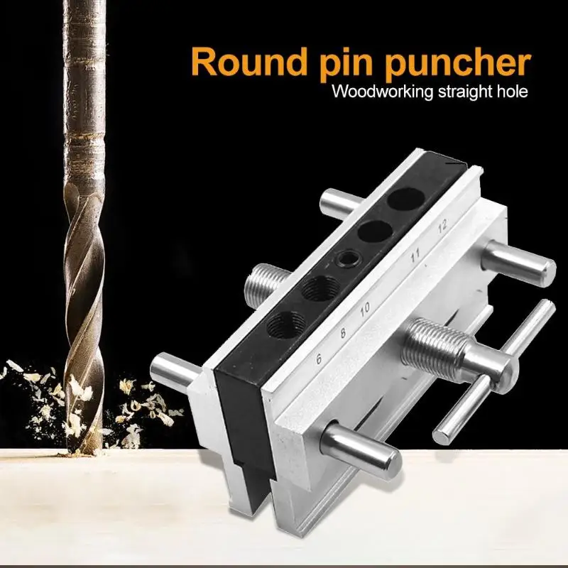 Woodworking Vertical Hole Punch Locator Puncher Doweling Jig Drill Guide Stainless Steel Woodworking Punch Locator