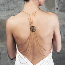 Лето Новая мода Золотой цвет цепь тела элегантный сексуальный бикини кисточкой цепи ожерелье Бохо Пляж тела ювелирные изделия для женщин