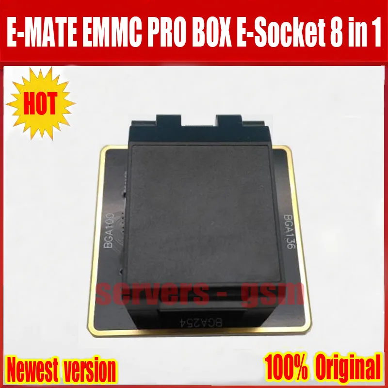 Новые оригинальные E-MATE коробка памяти на носителе EMMC BGA 8 IN1 Поддержка BGA100 136 168 153 169 162 186 221 529 254 для легкий JTAG плюс UFI коробка центробежный насос