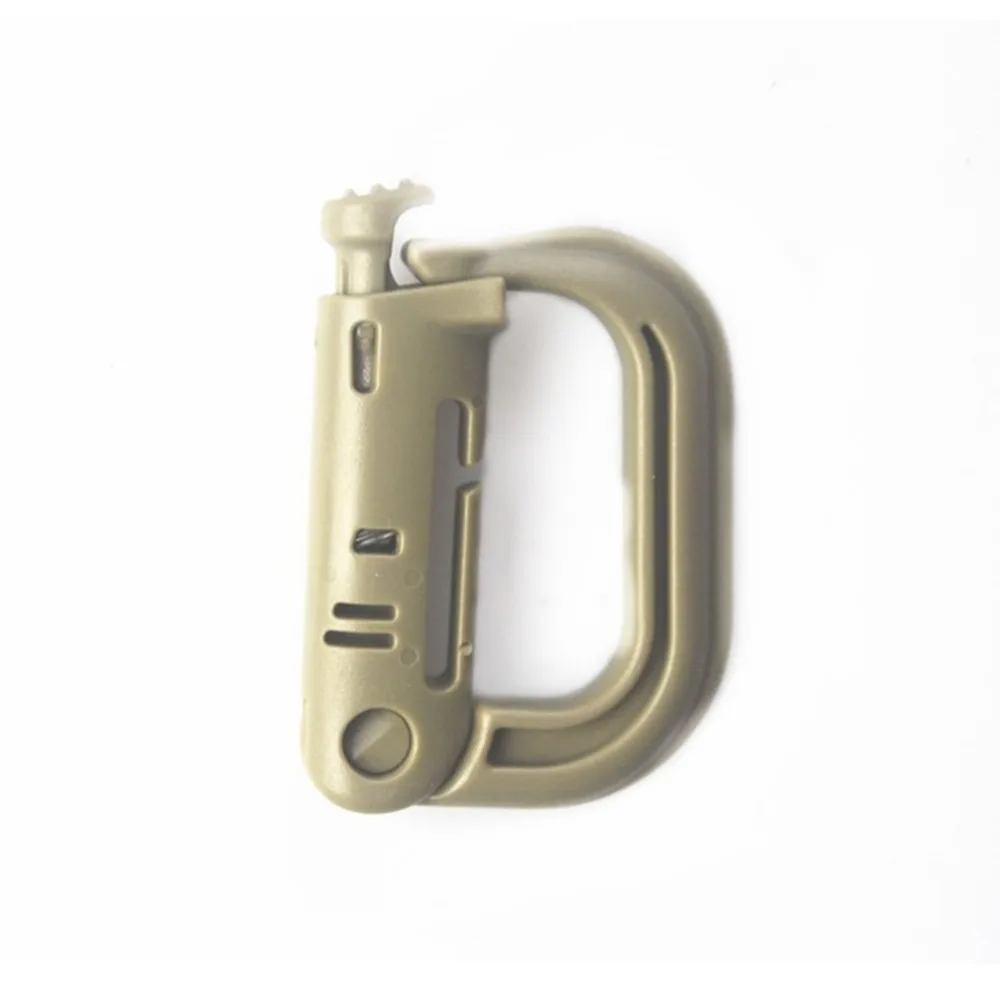 Grimloc carabiner hook D-Ring Locking Molle Carabiner 4pcs Pack tan BK OD climbing carabiner (2)