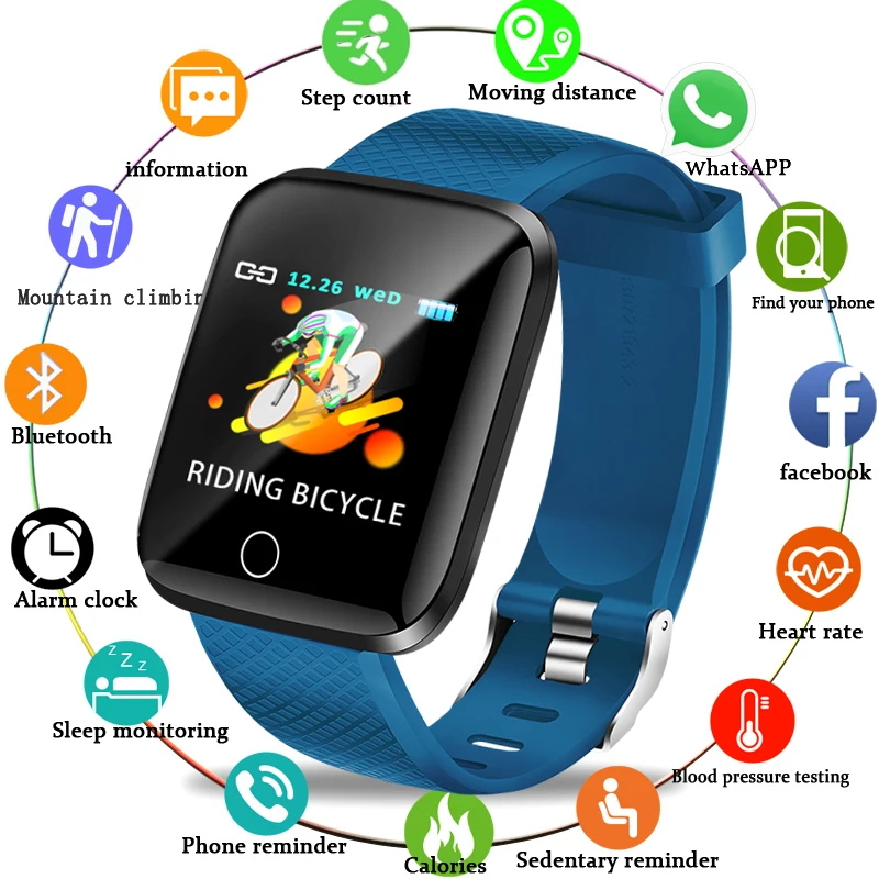 

BANGWEI New Smart Sport Watch IP67 Waterproof Fitness Tracker Watch Pedometer Heart rate monitor Smart Watch For Android ios+Box