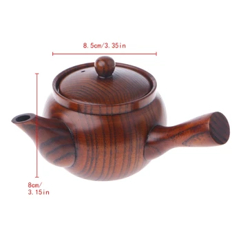 

Chinese Style Traditional Nature Wooden Teapot Long Handle Portable Coffee Tea Maker Pot Kettle
