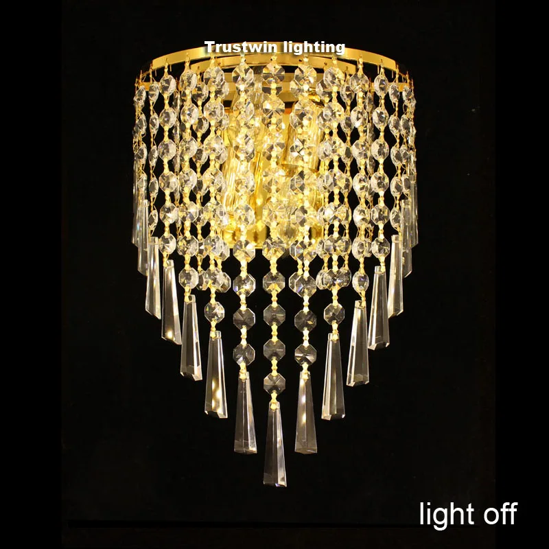 Европейский дворцовый классический настенный светильник светодиодный роскошный декоративный светильник со стеклянным золотым кристаллом