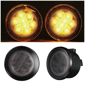 

2PCS 4W Amber Front LED Turn Signal Light Assembly for 2007~2017 Jeep Wrangler JK Turn Lamp Fender Indicator Side Maker
