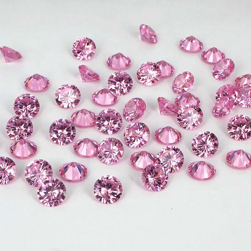 Светло-розовый цвет кубического циркония камни круглые удлиненные дизайн бусины 3d-украшения для ногтей 4-18 мм поставки для Jewely DIY