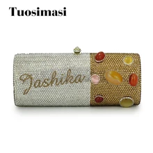 Женские пользовательское имя кристалл большой алмаз клатч Полный Кристалл Горячая распродажа! новые модные вечерние сумки(1001bg