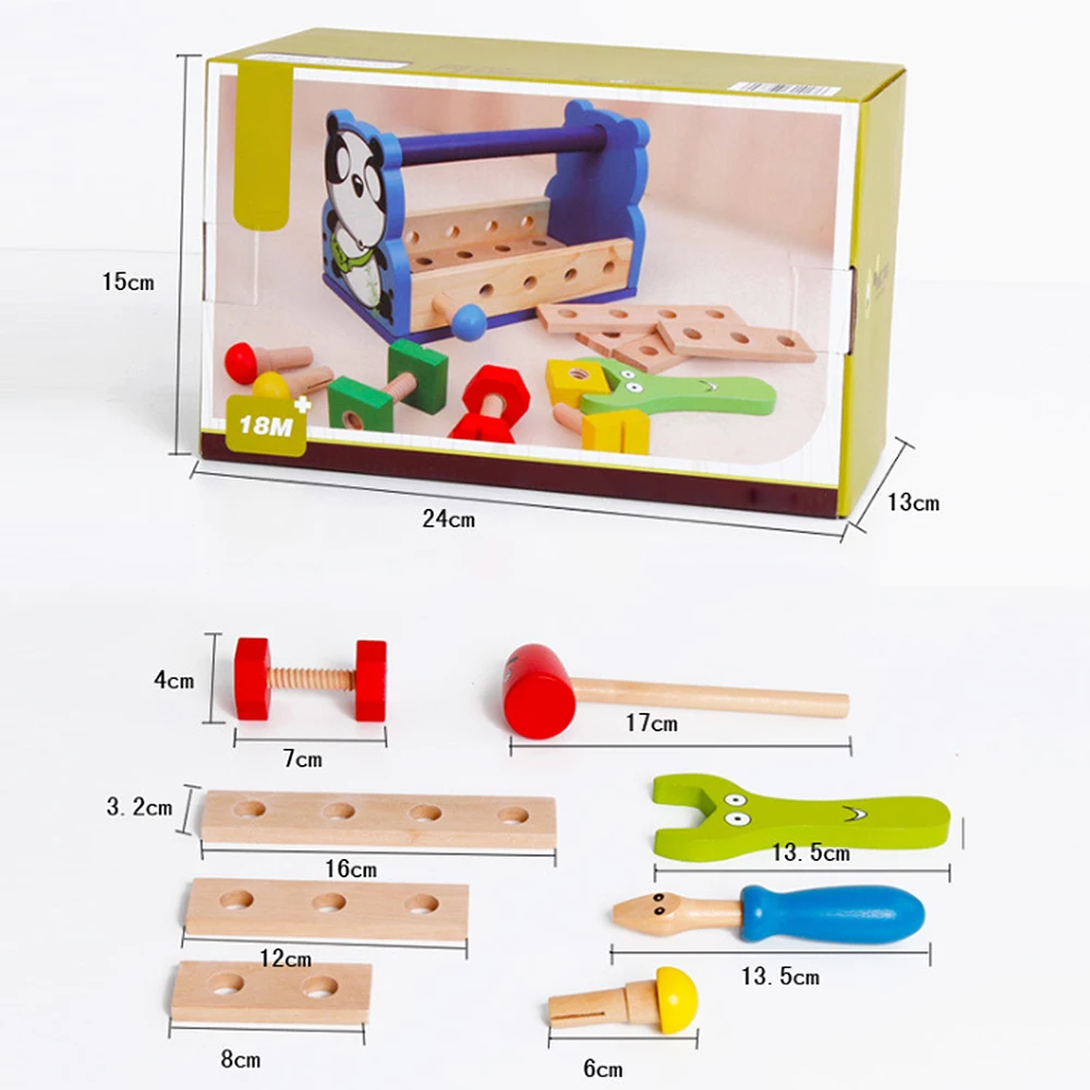 Дети Монтессори дерево ролевые панды Fix Ремонт инструмент игрушка сопровождение обучения образовательный Дошкольный обучение