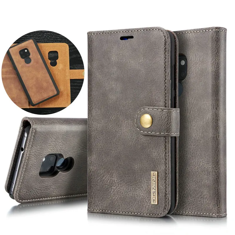

For Huawei Mate 20 Pro Real Leather Case Mate20 Lite Luxury Retro 2 in 1 Detachable Wallet Book on Mate 20 Mate20 Pro Flip Cover