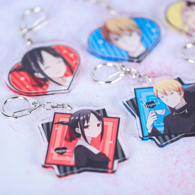 Аниме Kaguya sama: Love Is War Shinomiya Shirogane Miyuki Fujiwara Chika акриловая фигурка брелок для ключей