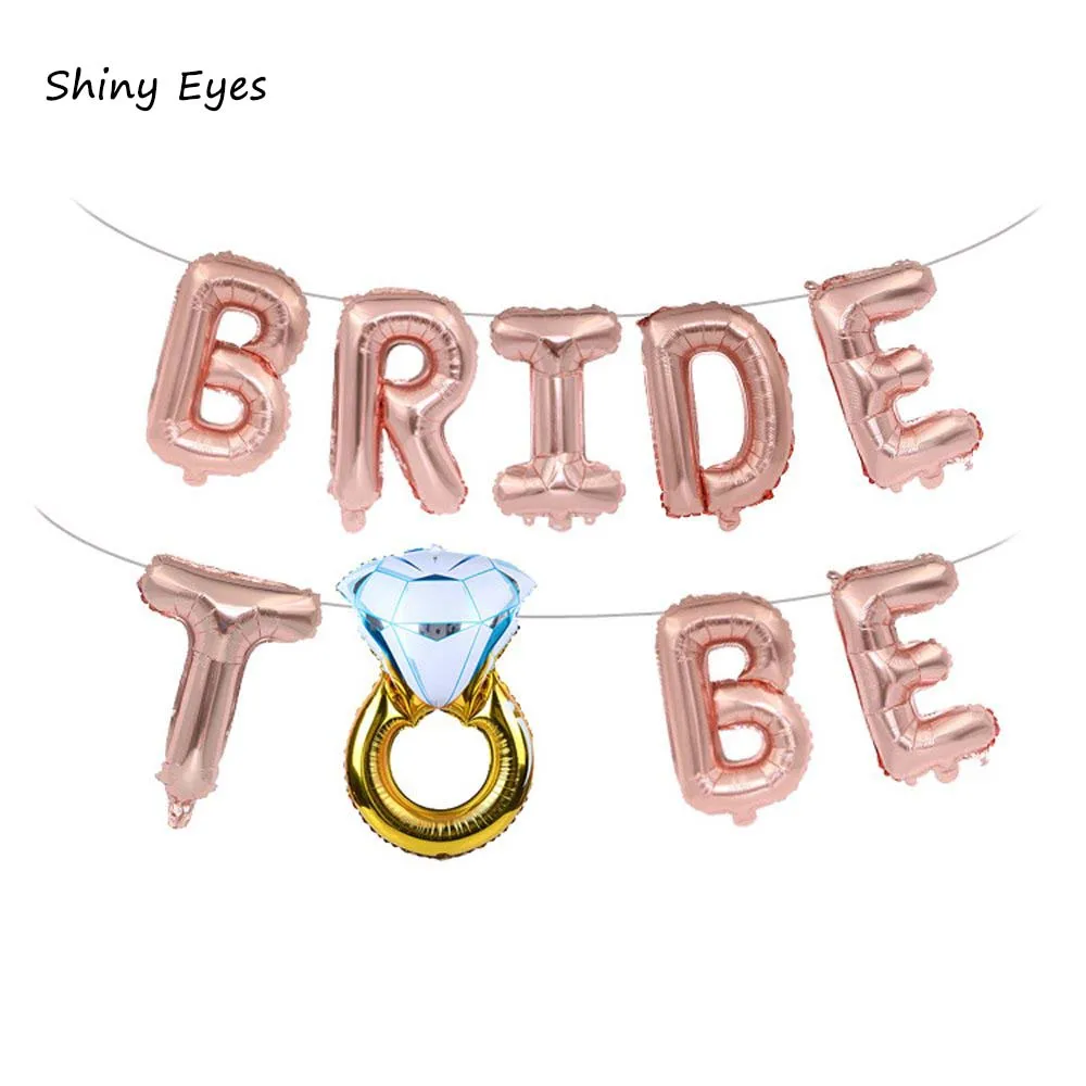 

Shiny Eyes 16inch Bachelorette Party Decorations Gold Foil Bride Balloon Banner Garland Bridal Shower Supplies