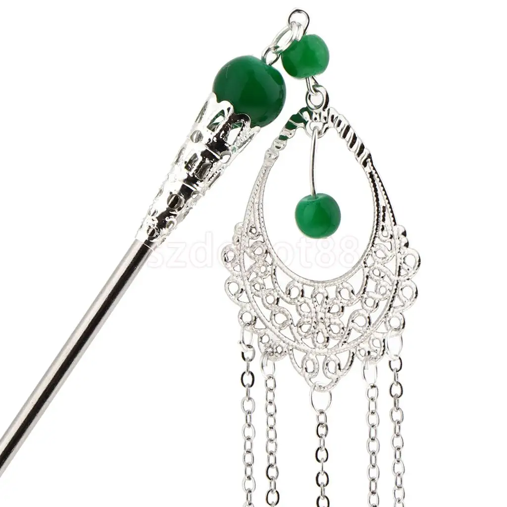 Vintage Chinese Traditional Tassel Hair Stick Shawl Pin Women Hair Accessory