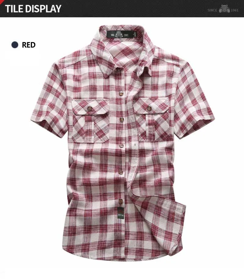 Новые летние модные для мужчин рубашка короткий рукав хлопок повседневное плотная рубашки для мальчиков мужской одежды военная унифо