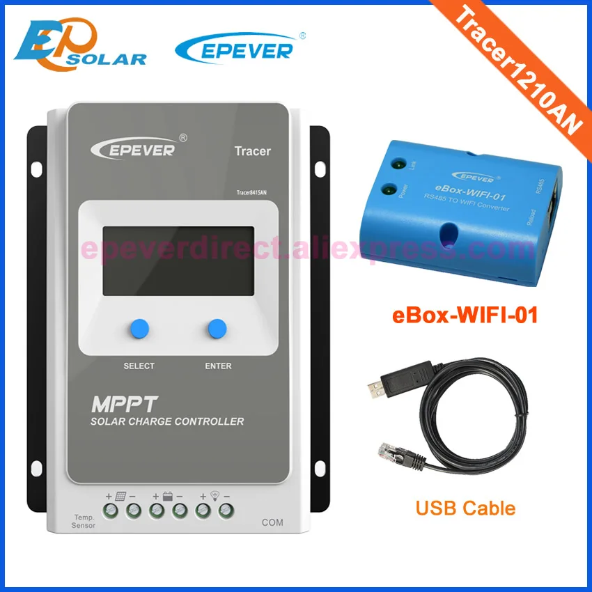 

10A MPPT Tracer1210AN 10amps EPEVER Solar Regulator with USB cable PC connect and wifi function EPSolar Controller