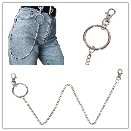 65cm Long HipHop Key Chains Rock Punk Trousers Key Chain Hipster Street Big Ring Pant Jean Keychain Accessories 1pc New