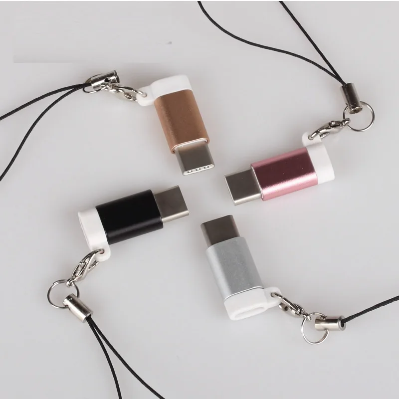 

Micro USB Female to Type C Male Cable Adapter Charge USB C Converter Buckle rope sling for Samsung Huawei zte xiaomi one plus