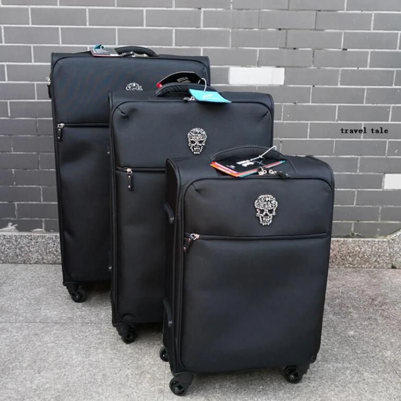 

CHENGZHI 19"25"29" inch check in light trolley suitcase skull rolling luggage set baggage with wheels