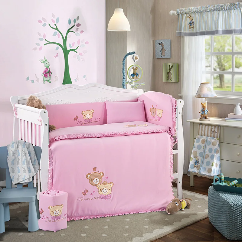 

10pcs/Set Baby Bedding Set Newborn Baby Crib Bedding Set For Girl Boy Cartoon Cot Bumpers Sheet Quilt
