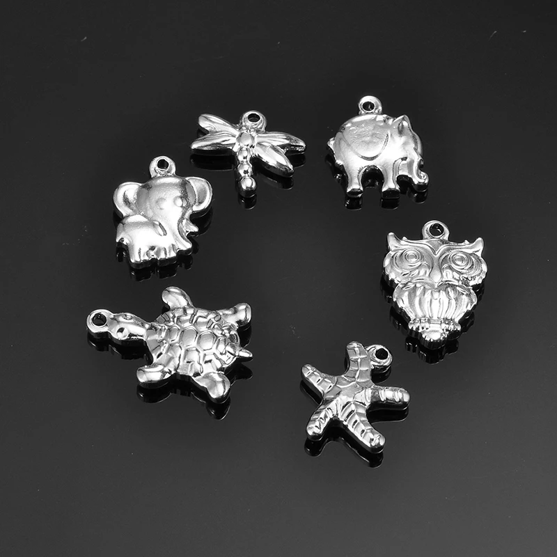 

5pc Stainless Steel Charms Pendant Silver Bell Peach Heart Wing Shape For Jewelry DIY Making Necklace Accessoreis 2019 New