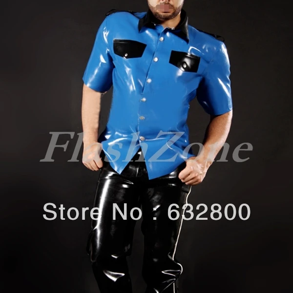 

Men short sleeves uniform latex tops