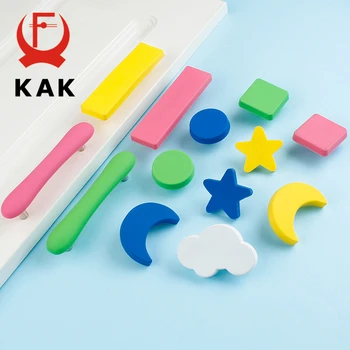 KAK Children Kids Room Drawer Knobs and Handles Moon Star Cartoon Furniture Handle PVC Cloud Door Knobs Cabinet Pulls for kids lovely cartoon ceramic children room furniture samll flower dog drawer shoe cabinet dresser door handles knobs kinds knobs