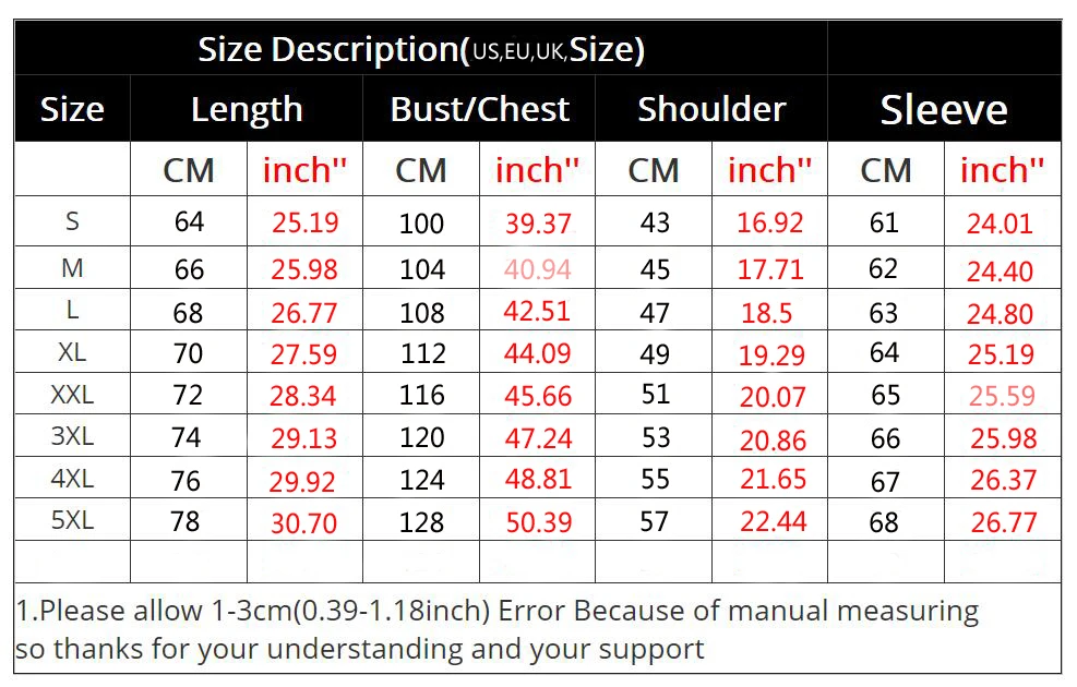  S-5XL