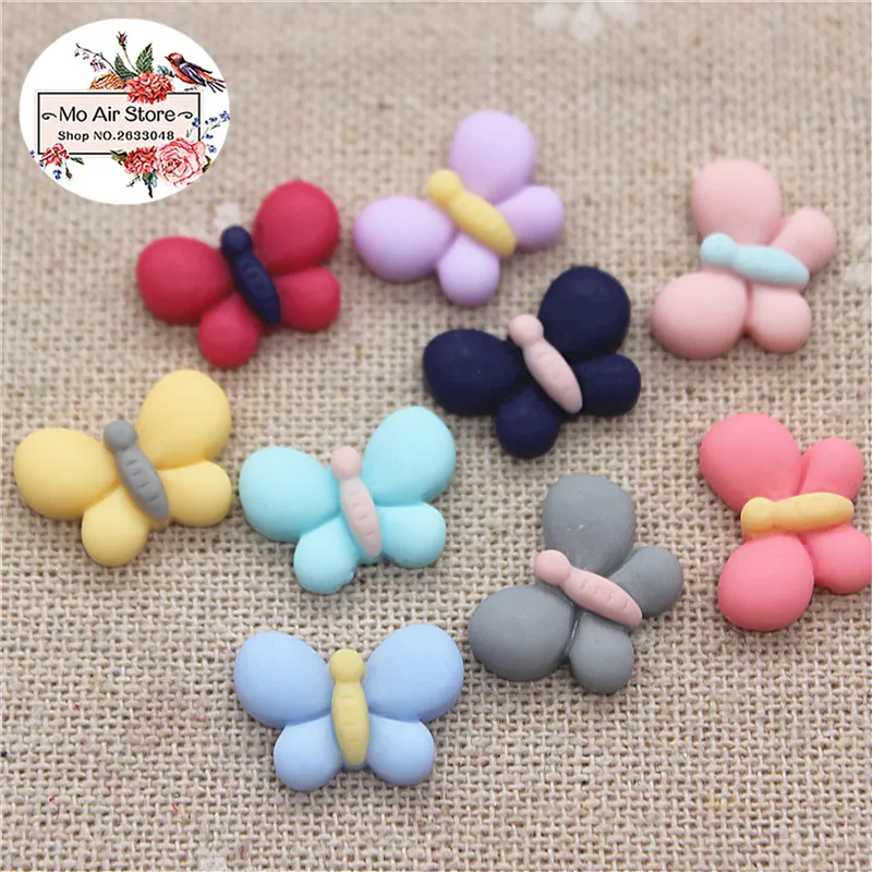 50pcs 11x16mm Mix color Small Butterfly Resin Flatback Cabochon DIY Jewelry/Phone/Nail Art Decoration