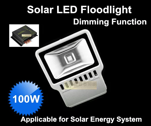 

100W Solar LED Floodlight with PMW Solar Controller 100W Solar Lights dimmable function led flood light street lighting lamp