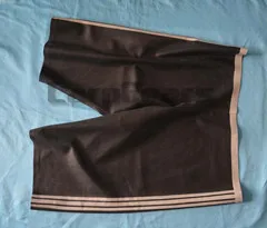 Модные женские латексные шорты с полосками резиновые женские длинные штаны размера плюс на заказ - Цвет: black with white
